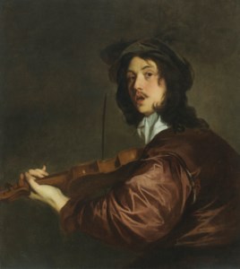 A man playing a violin, possibly a portrait of the artist