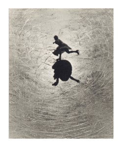 Untitled (Sunlight silhouetting a skating figure), 1930s