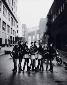 Cindy Crawford, Tatjana Patitz, Helena Chirstensen, Linda Evangelista, Claudia Schiffer, Naomi Campbell, Karen Mulder & Stephanie Seymour, for Vogue, Brooklyn, New York, 1991