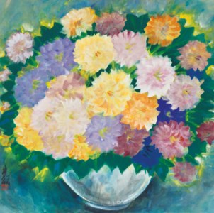 A Vase of Dahlias