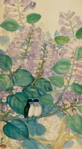 Two Birds and Purple Beardtongue