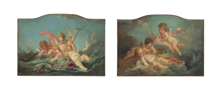 François Boucher, An Allegory of Water; and An Allegory of Earth