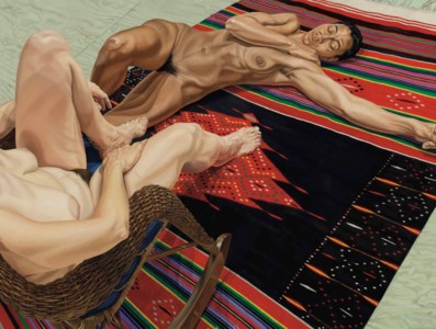 Two Models with Mexican Rug