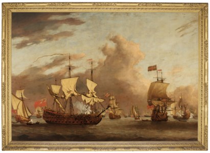 WILLEM VAN DE VELDE THE YOUNGERAND STUDIO, An English Two-Decker at Sea