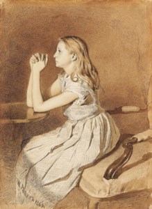 A young girl at prayer
