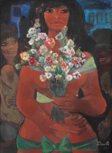 Mulata com flores