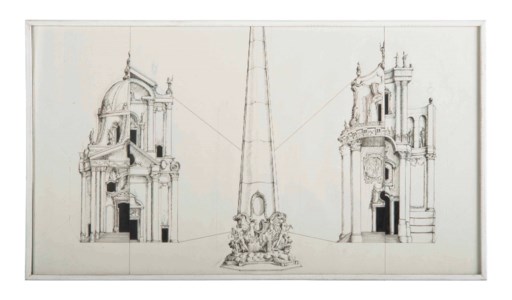 4 Alternative Designs for the Piazza Del Popolo in the Style of Carlo Rainaldi