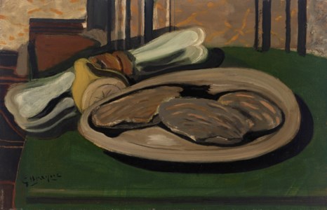 Huîtres, citron, serviette