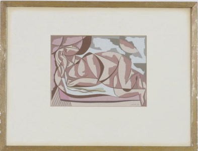 Abstract reclining female nude