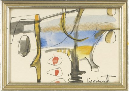 Abstract composition; and a companion watercolor