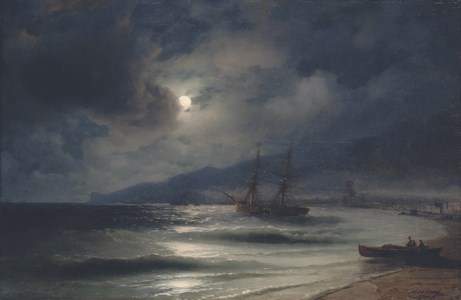 On the coast at night