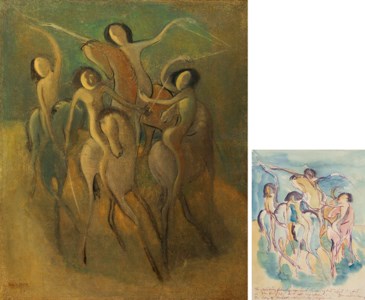 Yun Gee, Nudes on Horseback
