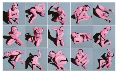 Yue Minjun, Fifteen Poses in Life: Pink
