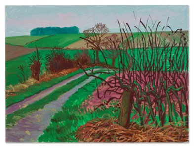 David Hockney, Track and Hedgerow, January