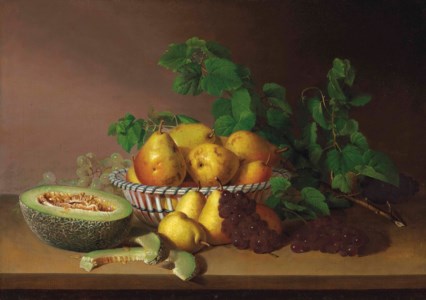 Still Life with Pears, Grapes and Autumn Leaves