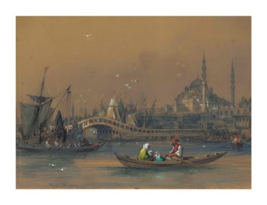 The Galata Bridge with the Yeni Cami, Constantinople