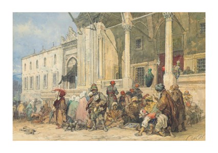 A market in front of the New Mosque (Yeni Cami), Constantinople