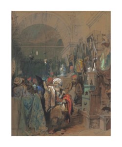 Vendors in the covered Bazaar, Constantinople