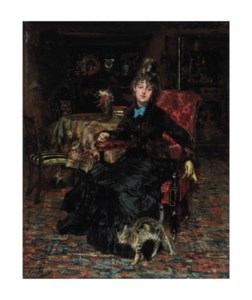 Signora seduta con gatto