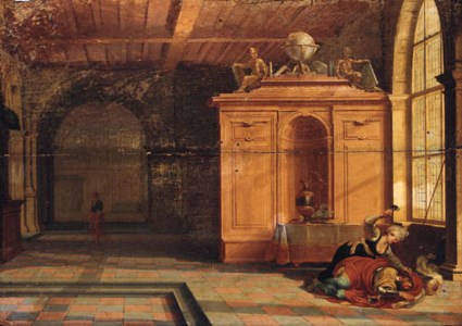 The interior of a palace with Jael slaying Sisera