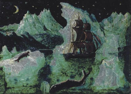 The barque Harmony in the ice off the Labrador Coast