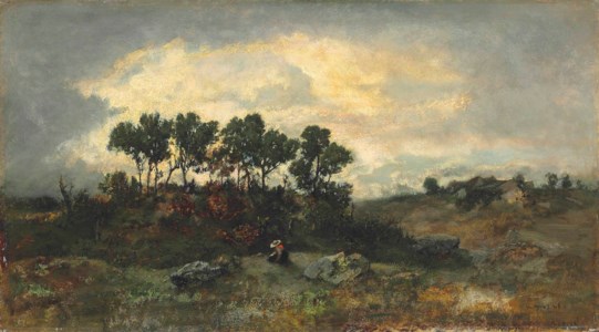 Apremont et sentier du Jean-de-Paris (femme assise sur des rochers)