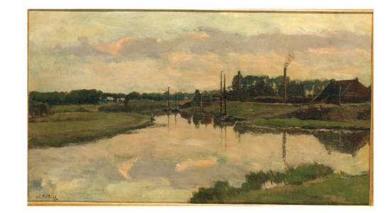 A view of a tilefactory in Loenen aan de Vecht