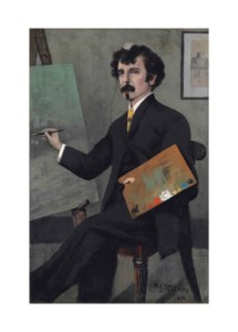 Portrait of James McNeill Whistler (1834-1903), seated at an easel