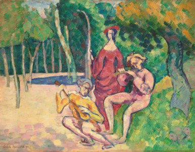 Concert champêtre ou Fête champêtre ( reco ); Études de personnages ( verso )