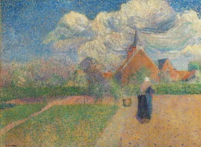 Verger avec paysanne