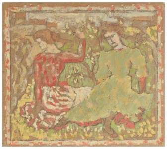 Deux Jeunes Femmes dans un verger, projet de tapisserie