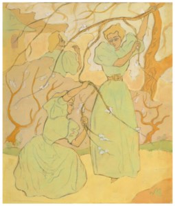 Trois Femmes sous les arbres en fleurs