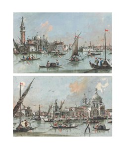 A view of Venice with the Punta della Dogana and Santa Maria della Salute; and A view of Venice with Santa Maria della Giorgio Maggiore and the Giudecca