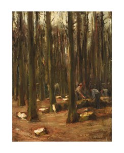 Waldarbeiter - Studie zu dem Wandbild "Winter" fur das Rathaus von Altona