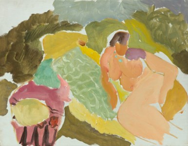 Nude on a Green Rug