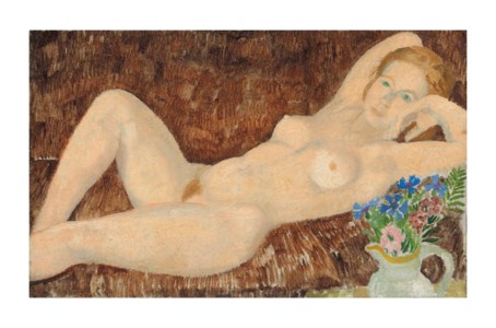 Reclining Nude with Flowers