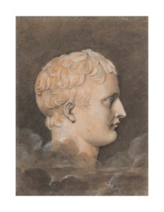 A sculpted portrait of Emperor Napoleon Bonaparte I (1769-1821) in profile