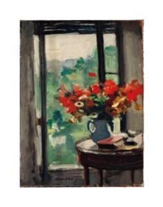 Vase de fleurs devant la fenêtre