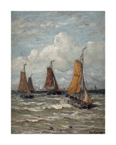 Bomschuiten setting out off Scheveningen