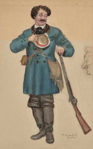 Costume design for Alexander Ostrovsky's play 'Wolves and Sheep': Apollon Viktorovich Murzavetsky