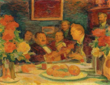 At K. A. Korovin's: 'old-time songs' (Chaliapin and the artists)