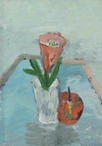 Still life with flower and fruit