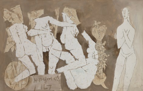 M.F. Husain, Untitled (Naga)