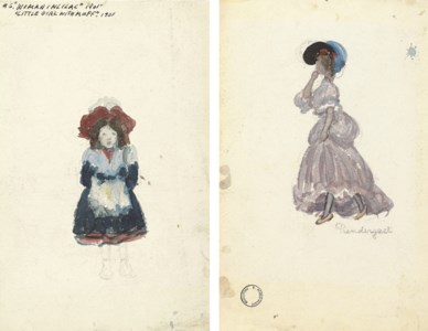 Woman in Lilac; and Little Girl with Muff: A Double-Sided Work