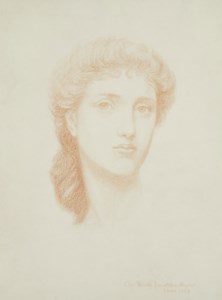 Head study of a girl, drawn for Charles Rowley