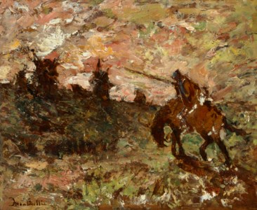 Don Quixote tilting at the windmills