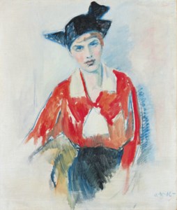 Portrett av dame i rødt (Portrait of a lady in red)