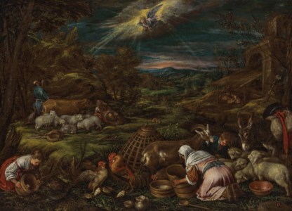 The angel appearing to the shepherds