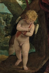Cupid holding the reins of Mars' charger - a fragment