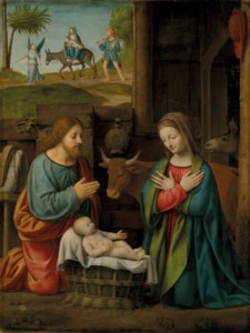 The Nativity, with the Journey to Egypt beyond